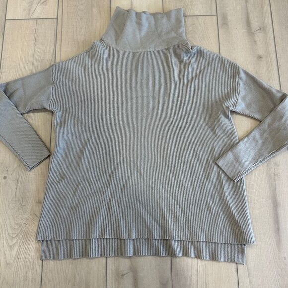Cyrus Sweaters - Cyrus Gray Turtleneck Top Medium Sweater Rib Pullover Casual Cozy Cottagecore